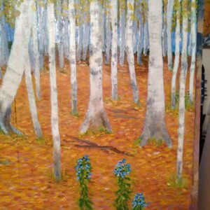 Birches-3,-Acrylics-on-A4-paper-Inspired-by-a-Glimt-landscape